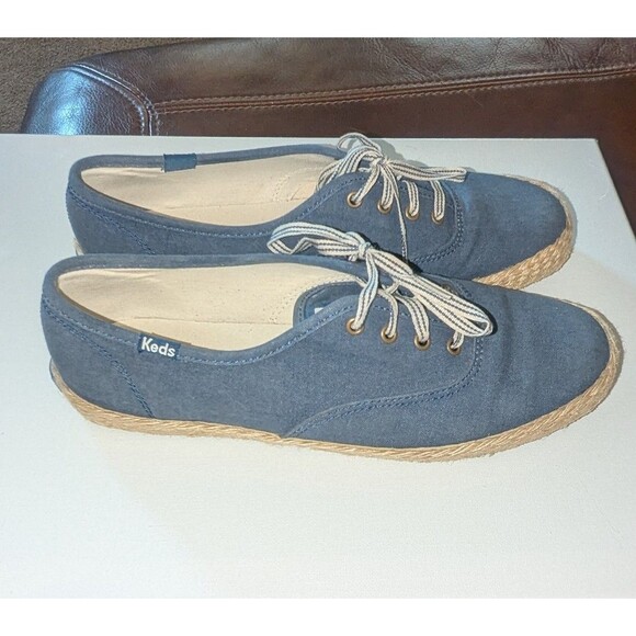 Keds Shoes - KEDS Women’s Ortholite Size 8 Chambray Jute Lace Up Tennis Shoes Loafers